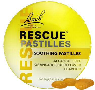 RESCUE Nelsons Remedy Pastilles, Orange and Elderflower Flavour, Emotional Wellness and Balance, Easy to Use Format 50 gr