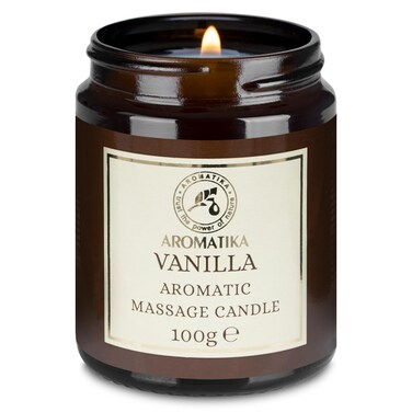 Scented Massage Candle Vanilla - Relaxing Massage Candle - Soy Wax Candle 3.5Oz - Massage Candle with Coconut and Almond Oils - Vanilla Oleoresin - Body Care - Calming - Beauty - Aromatherapy
