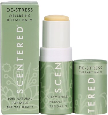 Scentered Aromatherapy Stress Relief Balm Stick - De Stress Essential Oil Roll On for Calm &amp; Relaxation - 100% Natural Stress Reliever - Chamomile, Cedarwood, Rosemary - Stress Relief Gifts for Women