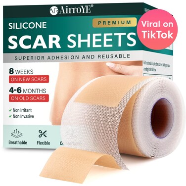 Silicone Scar Sheets,Silicone Scar Tape(1.6"x 120" Roll-3M), Reusable and Effective Scar Removal Sheets, Silicone Scar Removal Sheets for Surgical Scars,Healing Keloid, C-Section, Tummy Tuck