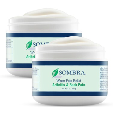 Sombra Warm Pain Relief Gel, Cool to Warm Relief for Arthritis and Chronic Pain Pre-Workout Muscle Rub Vegan Formula Free of Artificial Fragrances, Dyes, NSAIDs, Wax, Petroleum, Alcohol - 4oz (2 Pack)