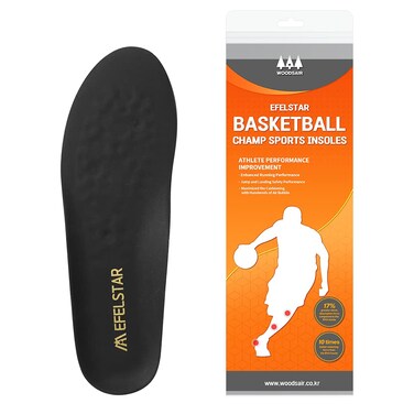 Sport Athletic Shoe Insoles for Basketball Shock Absorption Inserts Performance Insoles Comport Insoles WOODSAIR Champ Insole (9.5-10 Women / 8.5-9 Men)