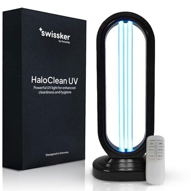 Swissklip HaloClean UV Original, Home Disinfection Device, Dust Mites Remover, UV Light Sanitizer, Ultraviolet Sanitizer for Home, Room &amp; Kitchen, Ultraviolet Light with 4 Speed Timings