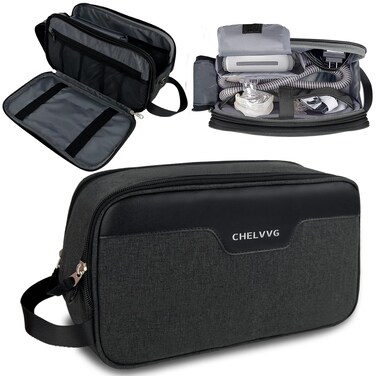 Travel CPAP Carrying Bag Compatible with ResMed AirMini CPAP Machine and Accessories, Small Travel CPAP Equipment and Supplies Organizer Case with Luggage Rod Strap (Bag Only, Patent Pending)