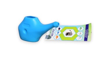 Traveller's Neti Pot for Nasal Cleansing   Travel Friendly Blue Jala Neti Pot by GoodsHealthShop