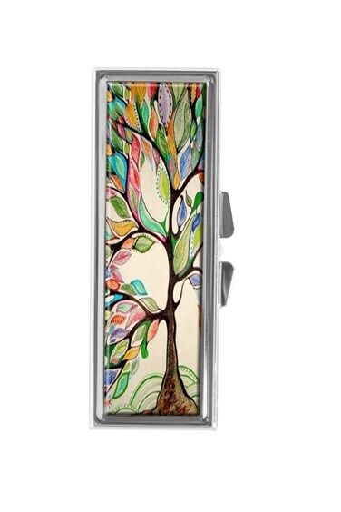 Tree Life Pill Box for Purse or Pocket Pill Case Decorative Boxes Gift Box Pill Organizer for Travel Pill Box