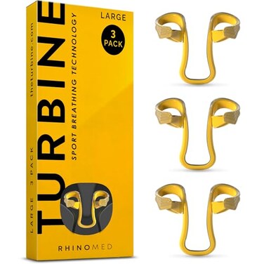 Turbine Nasal Dilator for Athletes - Pack of 3 Turbine Dilators Designed for Athletic Training - Increase Airflow to Lungs by 38% During Exercise, Sports Training, Cycling &amp; Running