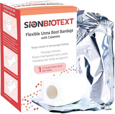 Unna Boot with Zinc and Calamine - Flexible Compression Bandage Moist Healing Environment Comfort Wrap Bandage Medical Dressing 3 Inches X 30 Foot Roll