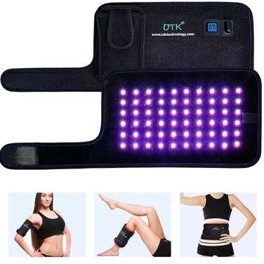 UTK Blue &amp; Red Light Therapy for Body, Near Infrared Light Therapy Wrap Pad, 8" X 13" Red Light Therapy Device with Pulse for Muscle Pain Relief, Improves Mood, Timer Function &amp; Flexible Strap