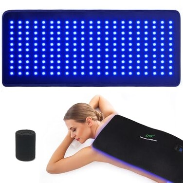 UTK Red &amp; Blue Light Therapy for Body, 210 pcs LEDs Infrared Light Therapy Device, 23" x 11" Large Red Light Therapy Pad for Waist Back Shoulder Pain Relief, Wearable Wrap Belt with Flexible Strap