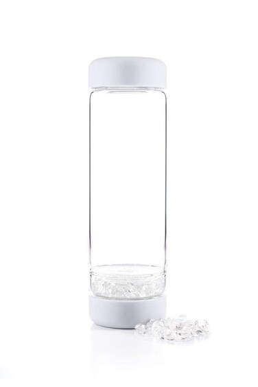 VitaJuwel inu CRYSTAL cloud white   The Original DIY Crystal Water Bottle with Clear Quartz