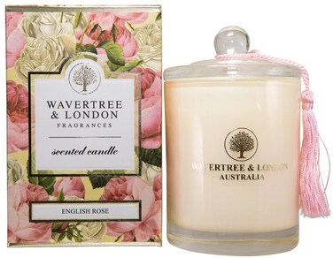 Wavertree &amp; London Organic English Rose Scent Soy Wax Candle   Non Toxic 100% Cotton Wick Triple Scented Pure Natural Soy Wax Candles, Hand Poured in Australia   60 Hours Burning Time, 11.66 Oz