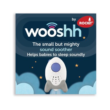Wooshh by Rockit. Portable Rechargeable Baby Sleep-aid Sound Machine 8 Calming Sounds 4 Volume Levels- All Night Mode- White Noise for Adults, Kids &amp; Baby