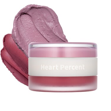 Heart Percent Dote On Mood Custom Lip &amp; Cheek, 2-in-1 Matte (Fog Pot) + Glow (Shine Balm) Dual Type Multi-use Blush &amp; Lip Tint [#05. Mauvish]