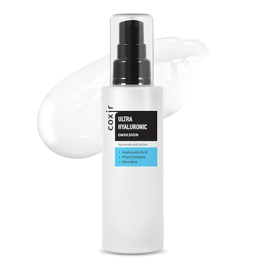 coxir ULTRA HYALURONIC EMULSION lLong-lasting Hydration Facial Moisturizer for Sensitive,Dry, Dehydrated Skin l Lightweight texture with Hyaluronic Acid, Collagen &amp; Plant Complex 19 [3.38 fl.oz]