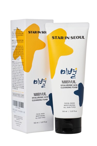 STAR IN SEOUL] MIBYUL HYALURONIC ACID CLEANSING FOAM, 150 ml, moisturizing cleanser, recommended for dry and sensitive skin, Korean vegan skincare cleanser.