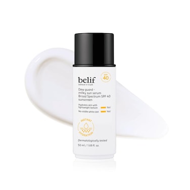belif Dew Guard Milky Sun Serum SPF 40 - Niacinamide + Hyaluronic Acid, Invisible &amp; Hydrating, Non-comedogenic, Korean Sunscreen, 1.69 fl. oz