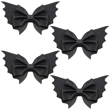 4 Pcs Halloween Bat Hair Clips Bat Bow Bowknot Barrettes Black Animal Headpiece Women Hair Pins Hairpins Hairclips Cute Holiday Festival Parade Cosplay Masquerade Dress Up Birthday Party Accessories