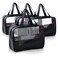 Large Clear Toiletry Bags for Traveling, 4Pcs Waterproof Clear Travel Bags for Toiletries Women Men, Travel Toiletry Bag Set, Transparent Makeup Cosmetic Bag, Black