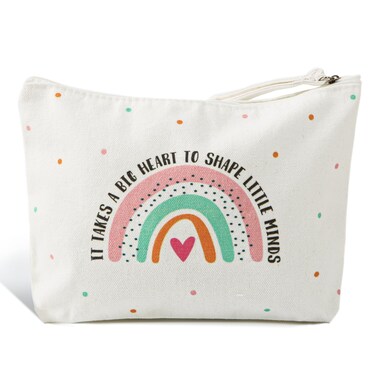 Teacher Appreciation Gifts for Women Teacher Pouch Pencil Pouch Back to School Gifts for Teachers Makeup Bag Cosmetic Bag Preschool Teacher Gifts (Boho Rainbow)