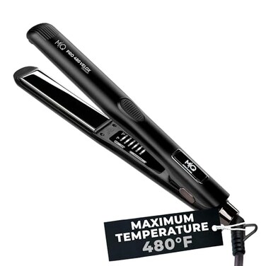 MQ Hair - Professional Pro 480 Velox Hair Straightener - Flat Iron, Advanced Titanium Plates, Quick Heating, Salon-Grade Results, Enhanced Safety- Sleek Ergonomic Design - Black