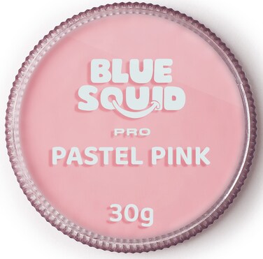 Blue Squid PRO Face Paint - Pastel Pink (30gm), Professional Water Based Single Cake Face &amp; Body Paint Makeup Supplies for Adults Kids Halloween Facepaint SFX Water Activated Face Painting Non Toxic