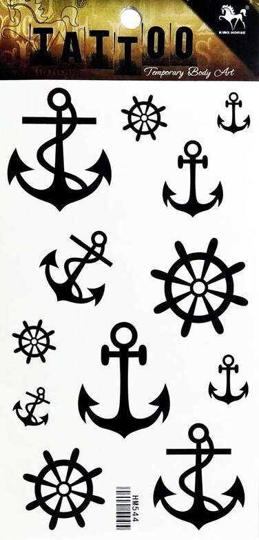 1 Sheet Naval Anchor Marine Sailor Ship Boat Waterproof Tattoo Sexy Fake Stickers Girls Lady Tattoo Body Art