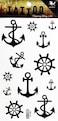 1 Sheet Naval Anchor Marine Sailor Ship Boat Waterproof Tattoo Sexy Fake Stickers Girls Lady Tattoo Body Art
