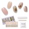 NAILOG Semi Cured Gel Nail Strips (20 Extra Long Stickers/Wraps)   Buy 2 Get 1 UV Lamp  Glossy &amp; Long Lasting Soft Gel Finishing, Tea Time