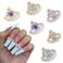 6 PCS Heart Planet Nail Charms 3D Saturn Nail Art Accessories Space Nail Art Supplies for Manicure Nail Art Craft DIY Nail Zirconia Decorations