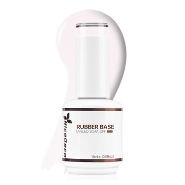 Hema Free Rubber Base Gel for Nails Cruelty Free Vegan Milky Pink Rubber Gel U V Color Base Gel Nail Polish 15ML 014