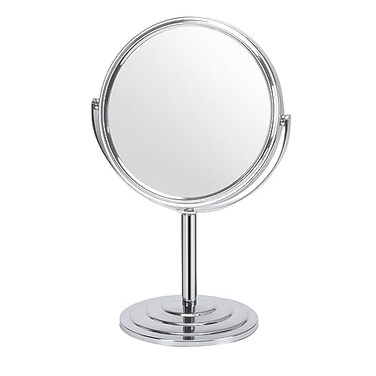 1X 3X Magnifying Makeup Mirror Vanity Mirror for Tabletop, Silver 7 Inch Standing Bathroom Cosmetic Mirror, Portable Double Sided Magnification Mirror