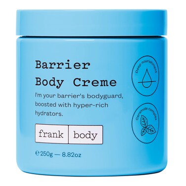 frank body Barrier Body Creme   Vegan, Cruelty Free Hydrating &amp; Moisturising Creme  Soothe, Hydrate &amp; Protect Your Skin Barrier With Ceramides &amp; Panthenol   7.77 oz / 230 mL