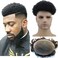 NLW Afro Toupee for men Afro curl Hair pieces for men Afro kinky curly Human hair replacement system for men 10x8" human hair mens toupee hair piece. #1 Jet black
