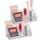 Amazing Abby - Tiffany - 2-Pack Acrylic Cosmetic Organizer, Transparent Plastic Makeup Holder, Compartmented, Shatter-Proof, Perfect Bathroom Vanity Storage Solution for Beauty Supply, Small
