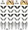 Black Angel Wings Cartoon Temporary Tattoos Fake Tattoo Neck Arm Hands Leg for Adults Men &amp; Women Waterproof Sticker Decal Festival Body Paint (Pack 2 PCS.)