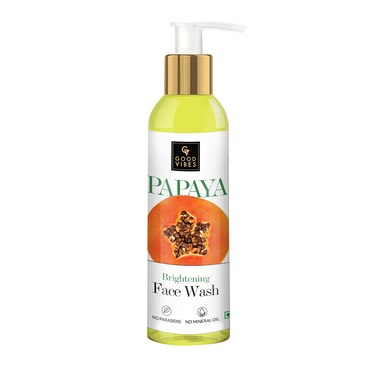 Good Vibes Papaya Face Wash   Nourishing &amp; Gentle Oil Control Facial Cleanser   Blackheads &amp; Pore Cleansing with No Parabens &amp; Mineral Oil   6.76 Fl Oz/200ml