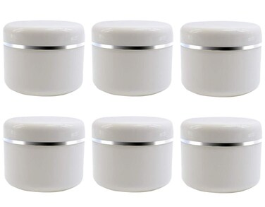 6Pcs 250Ml/8 oz White Empty Plastic Cosmetic Containers With Round Lid For Face Cream DIY Body Scrub Mask Lotion Storage Jar Pot Case
