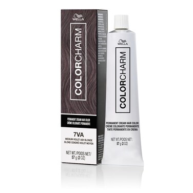 COLORCHARM Permanent Cream Hair Color, 7VA Medium Violet Ash Blonde, 2 oz.
