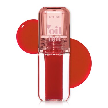 ETUDE Dear Darling Oil Tint #4 Sweet Apple 4.2g   High Moisturizing and Strong Hydrating Lip Oil/Lip Gloss   Smooth and Moist Lips   Non-Sticky Lip Oil Tint For Dry Lips   K-beauty