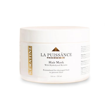 Keratin Hair Mask   Deep Conditioning Treatment, Repairs and Hydrate for Silky, Shiny Hair, Dry, Damaged Hair, Anti-Frizz   Ideal for Color Treated Hair, Off White