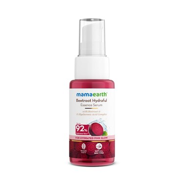 MAMAEARTH Beetroot Hydraful Essence Face Serum   Helps Give Natural Pink Glow &amp; Long Lasting Hydration with Hyaluronic Acid   Keeps Skin Soft &amp; Supple   1.69 Fl Oz/50ml