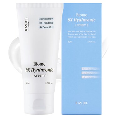 RAVIEL Biome 8X Hyaluronic Cream   Long-lasitng Hydration &amp; 5X Ceramide Barrier Moisturizer for Sensitive Skin   Daily Korean Skincare (2.70 fl oz)