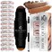 Eyebrow Stamp Kit Waterproof, Eye Brow Stencil Kits with Dual-Color Eyebrow Powder Stamp, 24 Shaping Guide Templates (Light Brown)