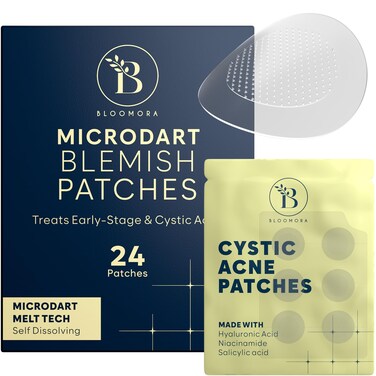 Microdart Acne Patch, Zit Patches for Cystic Acne Overnight Care, Cystic Acne Coverage, Pimple Patches Microdart Technology - Salicylic &amp; Hyaluronic Acid (24 Count)