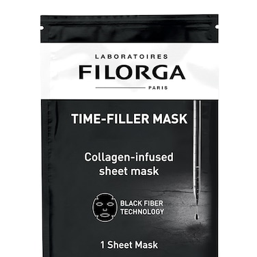 Filorga Time-Filler Super Smoothing Face Mask, Sheet Mask Soaked in Renewing Serum with Collagen and Polysaccharides For Visibly Smoother Skin in 15 Minutes, Hydrating Facial Treatment, .67 fl. oz.