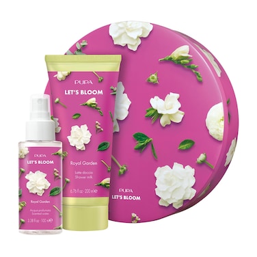 Pupa Milano Let's Bloom Kit, Royal Garden, 2 Pc - Shower Milk and Scented Water - Body Wash - Body Mist - Hydrating Body Wash - Skin Care Gift Set