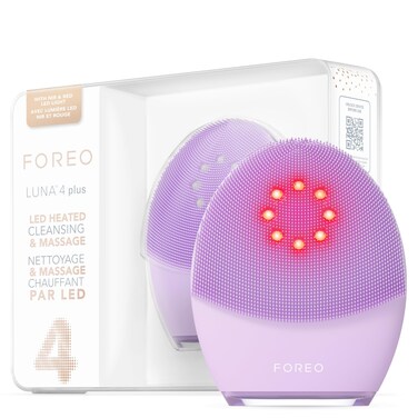 FOREO Luna 4 Plus Facial Cleansing Brush   Near Infrared Light Therapy + LED Red Light Therapy Deep Thermo Cleansing Facial   Anti Aging Microcurrent Facial Device   Normal Skin