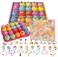 Kottke Kids Bath Bombs, 20 Organic Kids Bath Bombs with Jewelry Rings Inside, Non-Pierced Earrings and Ear Clips, Girls Birthday, Christmas, Easter, Valentine's Day Gift Set