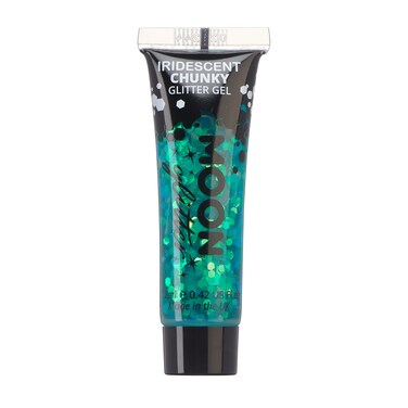 Iridescent Chunky Face &amp; Body Glitter Gel by Moon Glitter - 12ml - Green - Glitter Face Paint